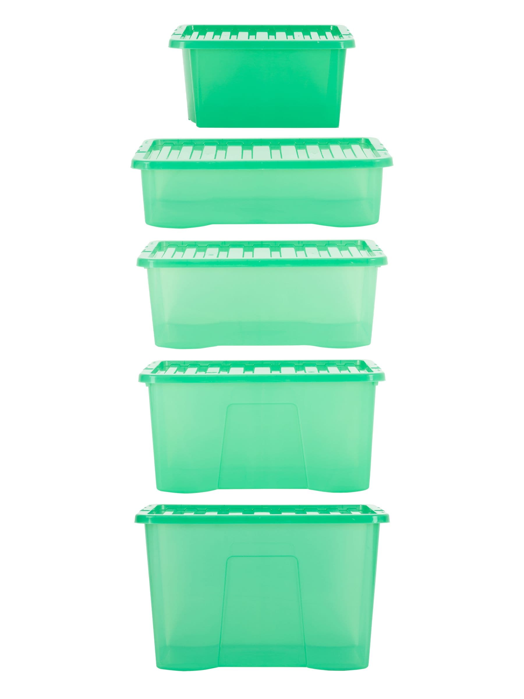 Wham 5 piece green crystal storage boxes set (British brand)