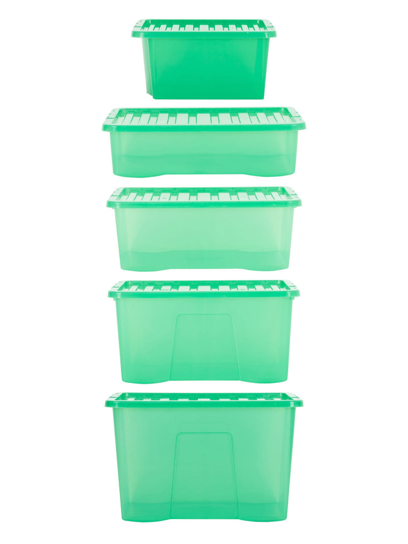 Wham 5 piece green crystal storage boxes set (British brand)