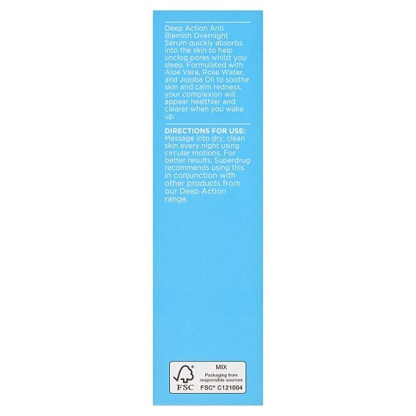 Superdrug Deep Action Overnight Serum 30ml GOODS Superdrug   