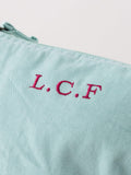 No Ordinary Gift personalised embroidered initials washed finish pouch, UK version