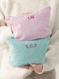 No Ordinary Gift personalised embroidered initials washed finish pouch, UK version