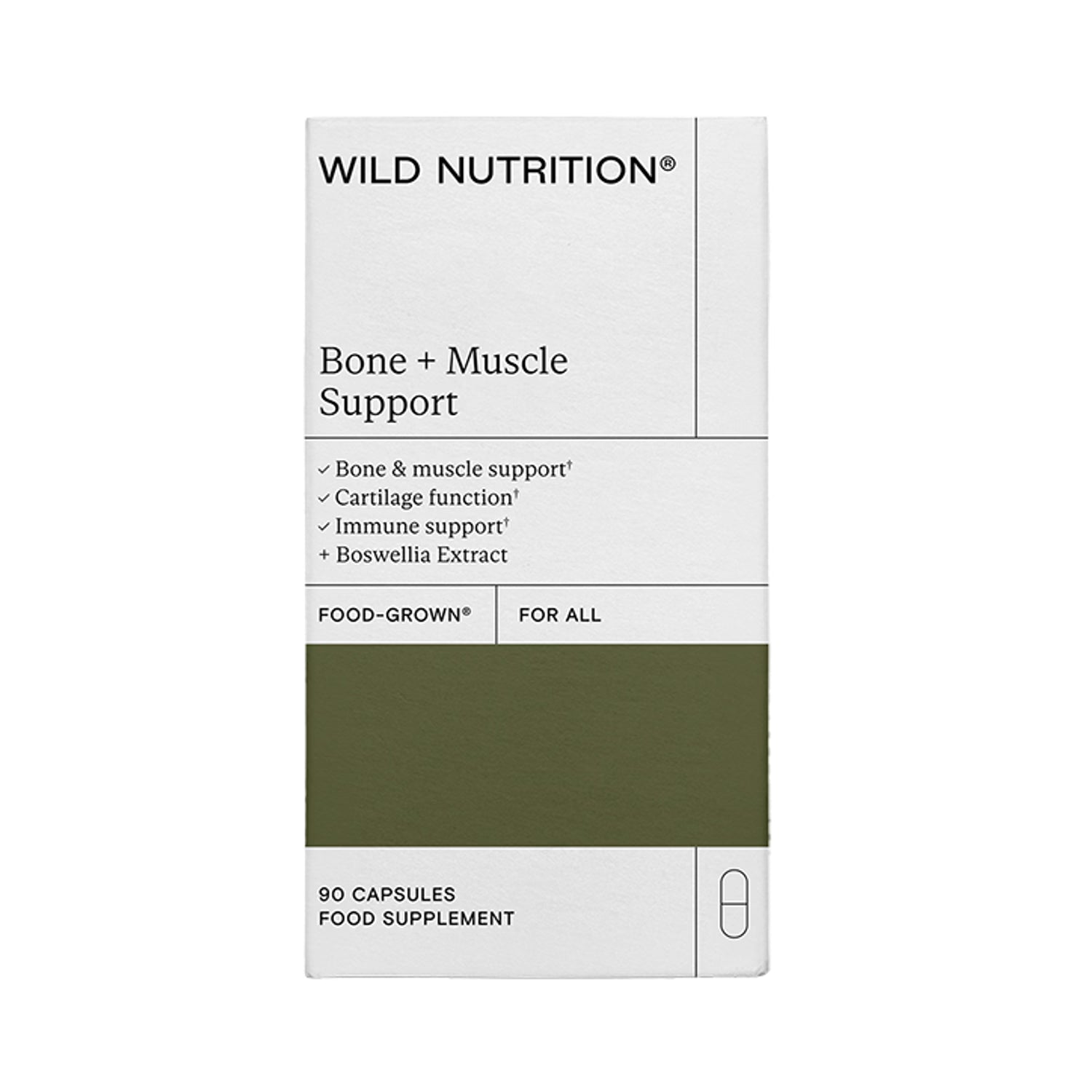 Wild Nutrition supplement Bone and Muscle Support 90 capsules - British product