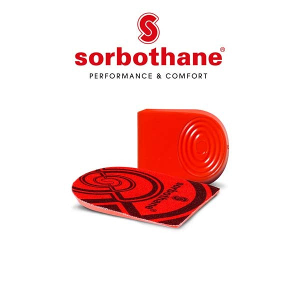 Sorbothane shock-absorbing heel pads red size 6-8 - British product