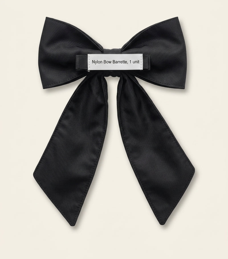 Prada Re-Nylon bow hair clip recycled nylon accessory, imported from the UK