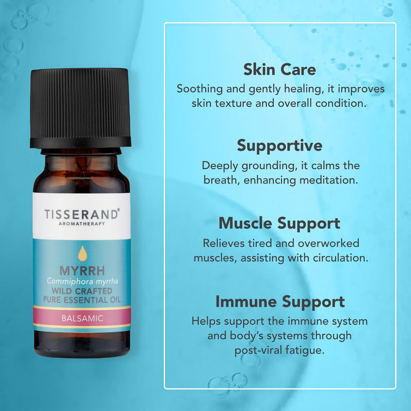Tisserand Myrrh Pure Essential Oil Wild Crafted 9ml, imported from the UK