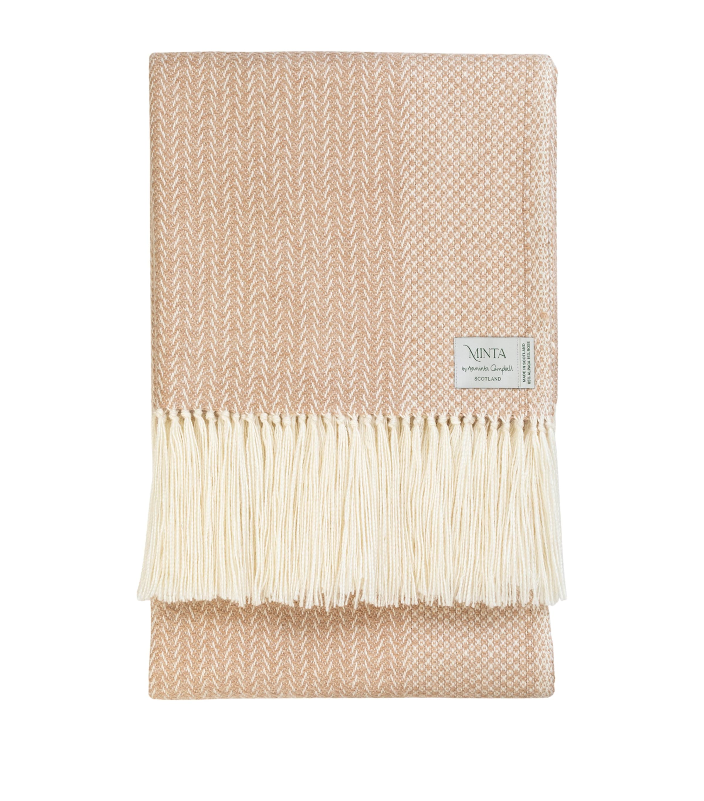 Araminta Campbell alpaca-blend Woodland Inkcap throw 150cm x 230cm - British product
