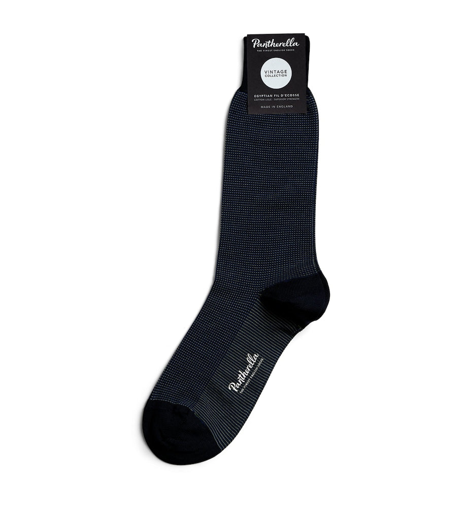 Pantherella pin dot socks, imported from the UK