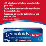 Germoloids Triple Action Haemorrhoids & Piles Cream 25g GOODS Superdrug   