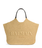 Balmain faux raffia logo tote bag - British product