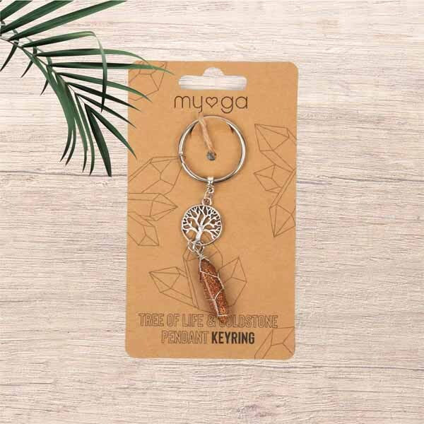 Myga Keyring - Tree Of Life & Goldstone GOODS Superdrug   