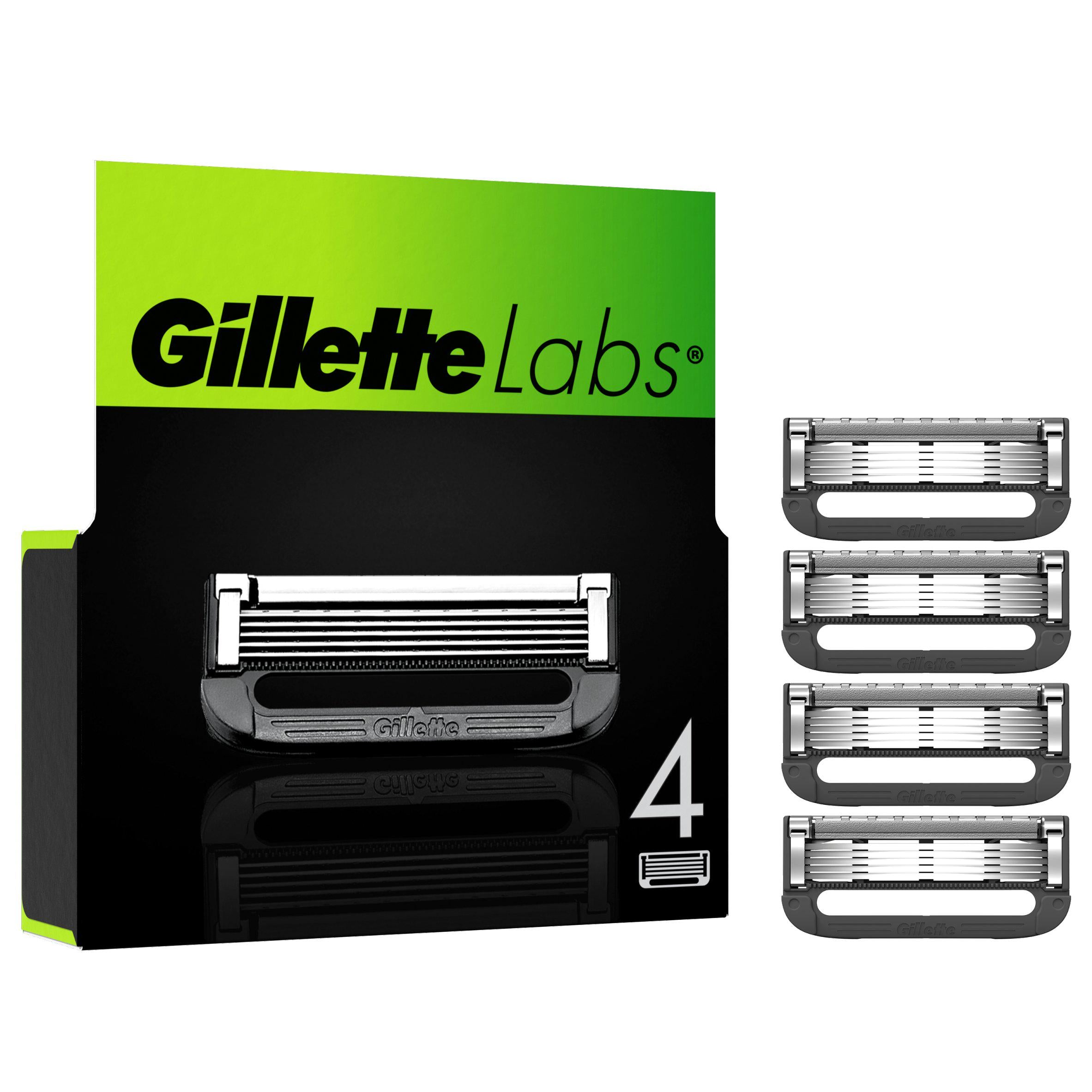 Gillette Labs with Exfoliating Bar & Heated Razor Blades Refills x4 GOODS Sainsburys   