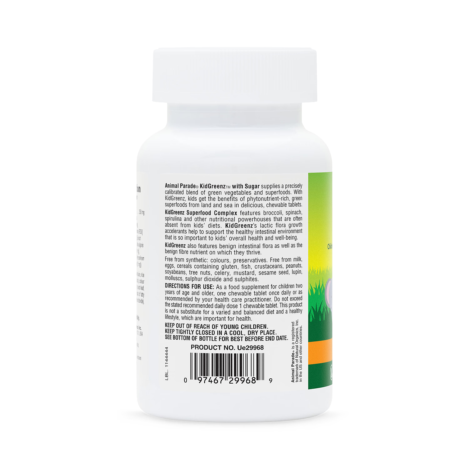 NaturesPlus KidGreenz tropical fruit 90 chewables - British product