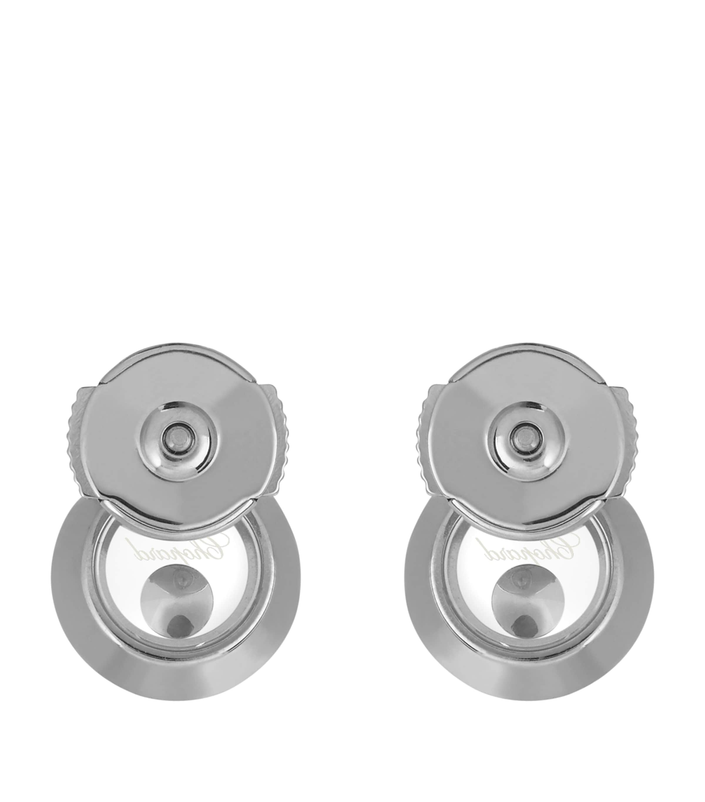 Chopard white gold Happy Diamonds earrings with dancing diamond, UK version