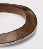 Ralph Lauren Collection asymmetrical cuff wood and silver-tone brass - British product