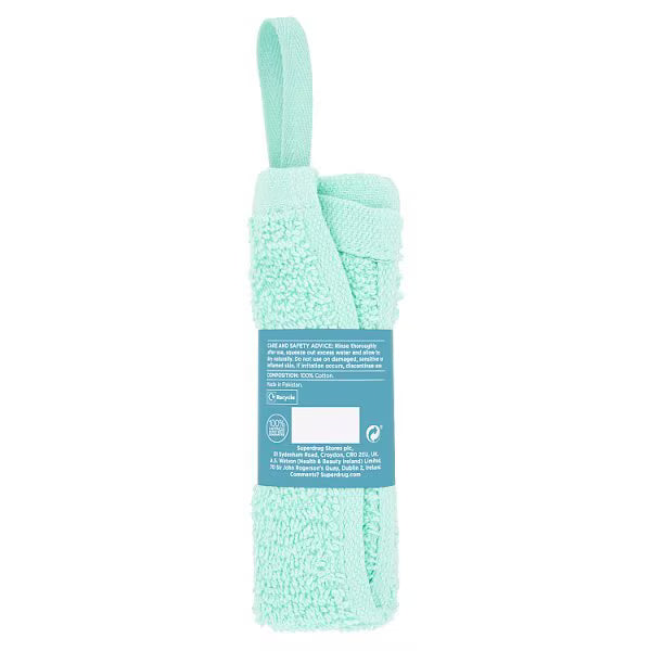 Superdrug green flannel cloth for general cleaning tasks (British brand)