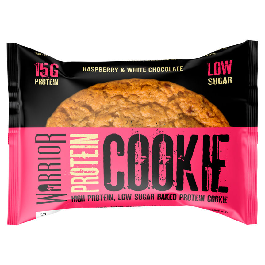 Warrior Raspberry & White Chocolate Protein Cookie 60g GOODS ASDA   