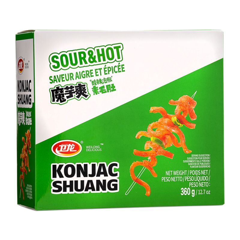 Weilong sour and hot konjac strips 20-pack - British product