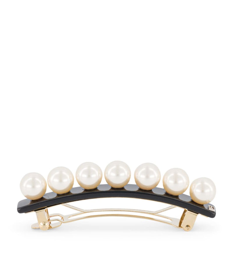 Alexandre de Paris oversize pearl-detail slide hair clip, imported from the UK