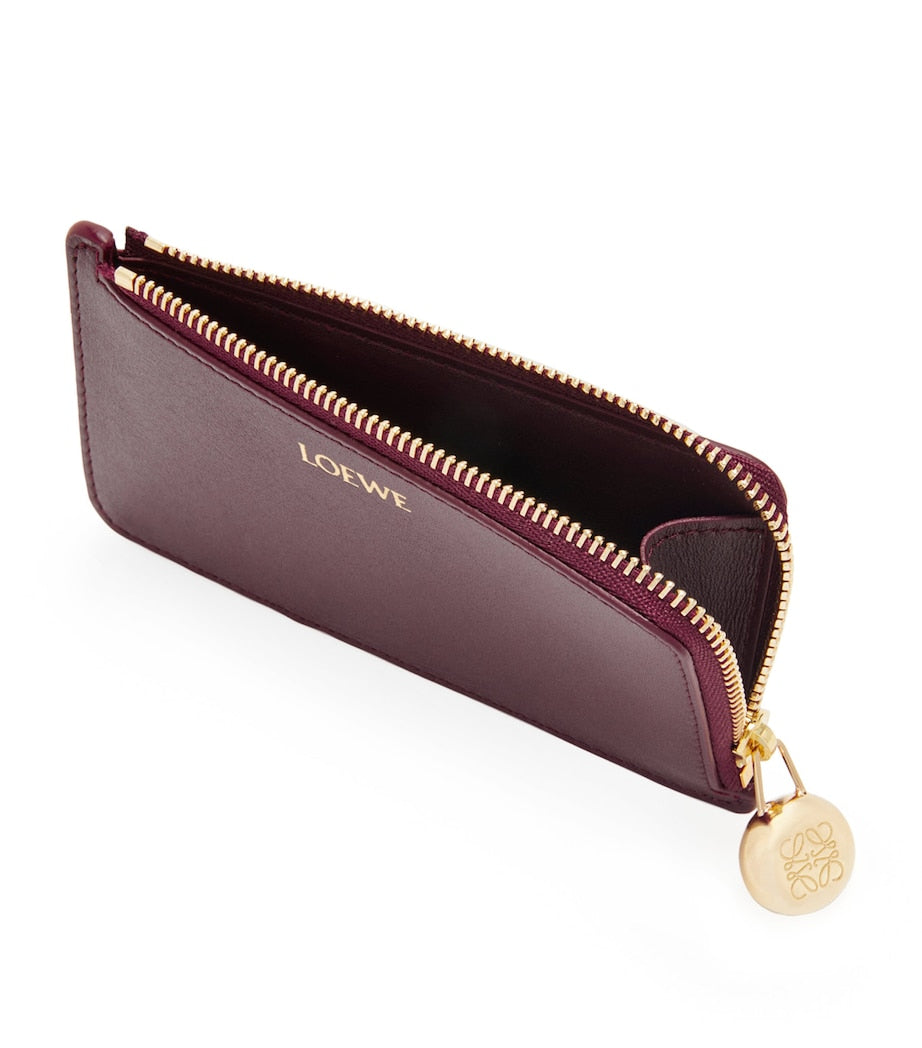 LOEWE leather pebble card holder with gold-tone fastening, UK version