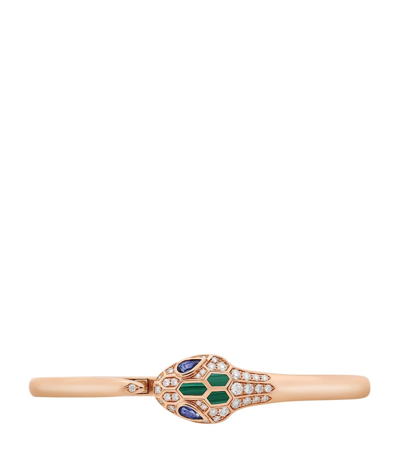 Bvlgari Serpenti rose gold pavé diamond bangle - British product