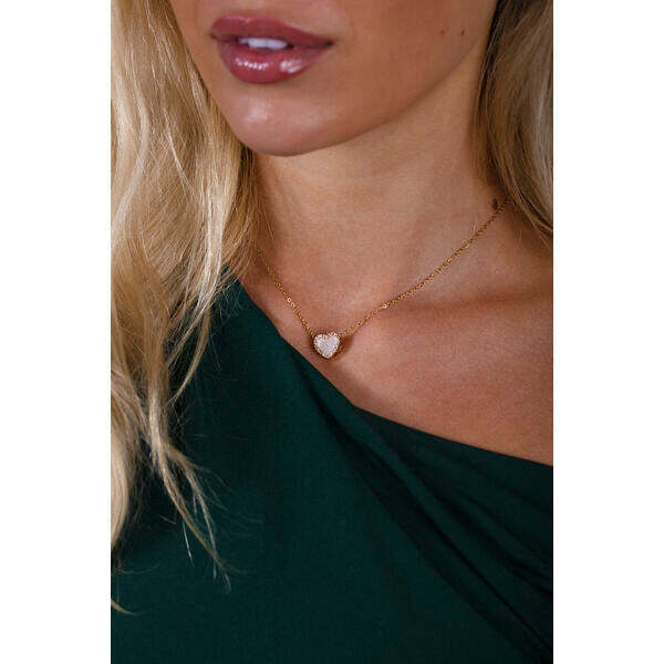 SVNX gold moonstone heart jewelry set, imported from the UK