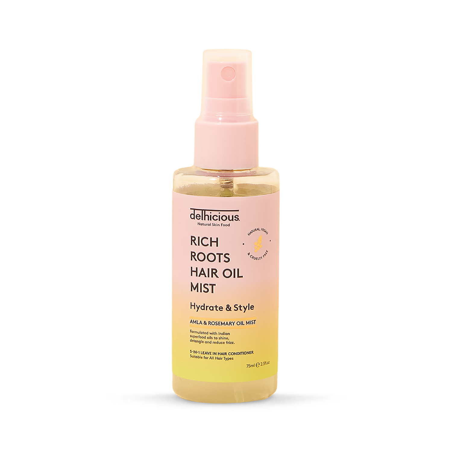 Delhicious 5-in-1 hair oil mist leave in conditioner 75ml - British product