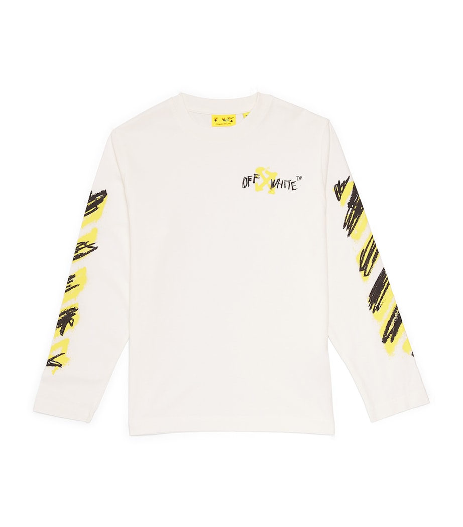 Off-White kids long-sleeve Diagonal T-shirt (4-12+ years), imported from the UK