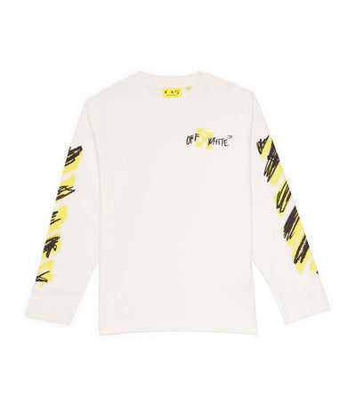 Harrods Off-White Kids T-shirt long à manches diagonales (4-12+ ans) - Achetez en ligne sur McGrocer