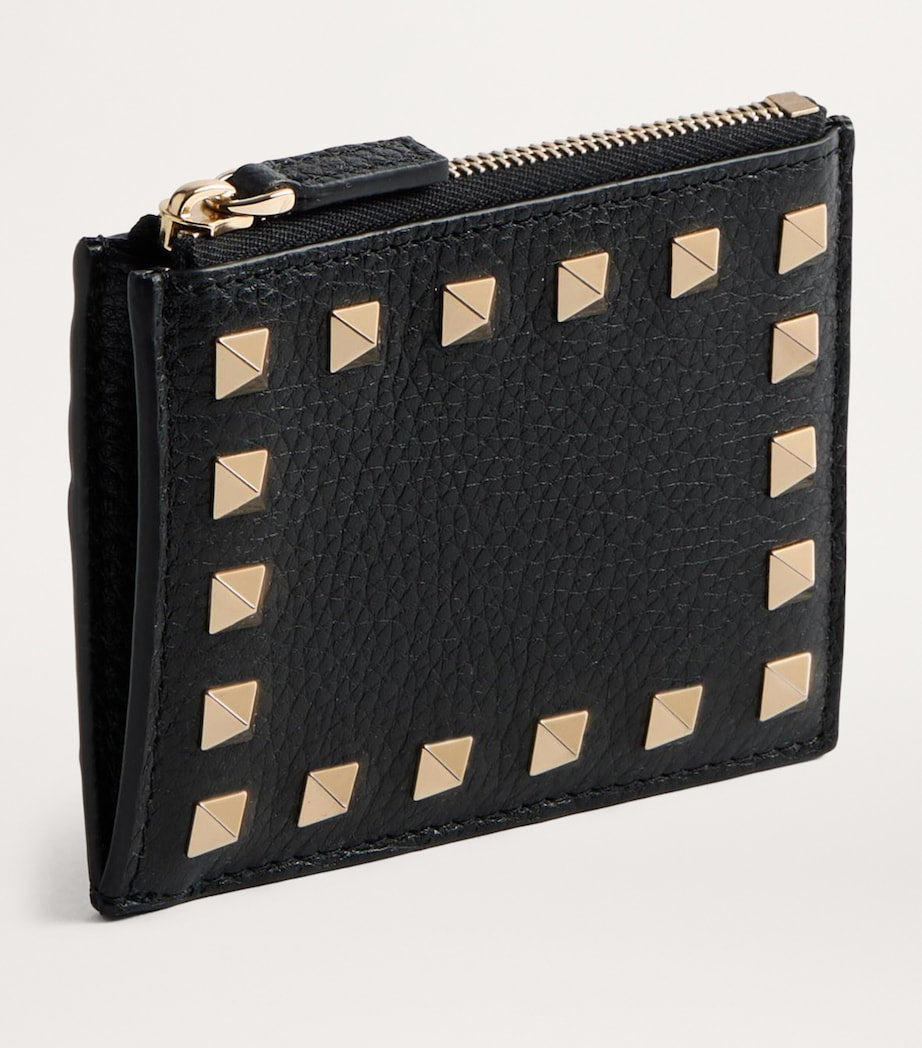 Valentino Garavani leather coin and card holder with Rockstud trim (British brand)