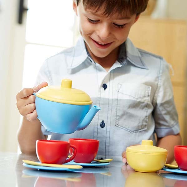 Green Toys Tea Set with Blue Teapot GOODS Superdrug   