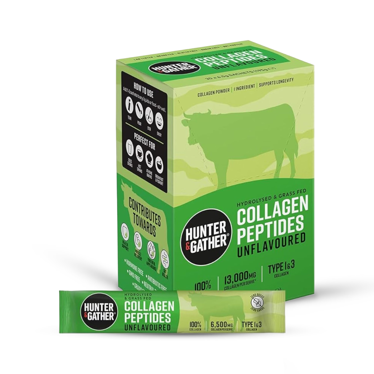 Hunter & Gather bovine collagen sachets 30 pack - British product