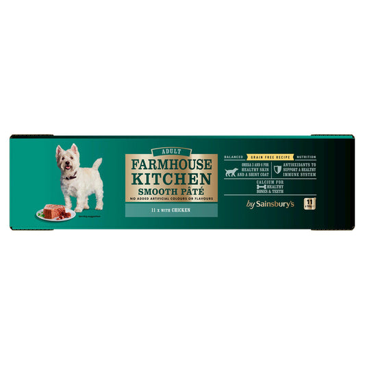 Sainsbury's Farmhouse Kitchen Smooth Pâté with Chicken Adult Dog Food 11x150g GOODS Sainsburys   