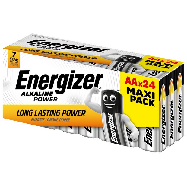 Energizer alkaline power AA batteries pack of 24 - British product