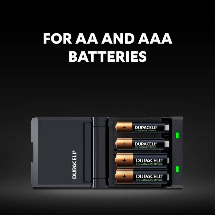 Duracell battery charger 45-minute with AA and AAA batteries, imported from the UK
