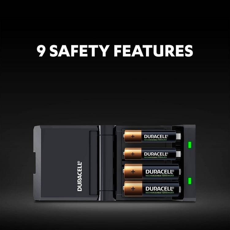 Duracell battery charger 45-minute with AA and AAA batteries, imported from the UK