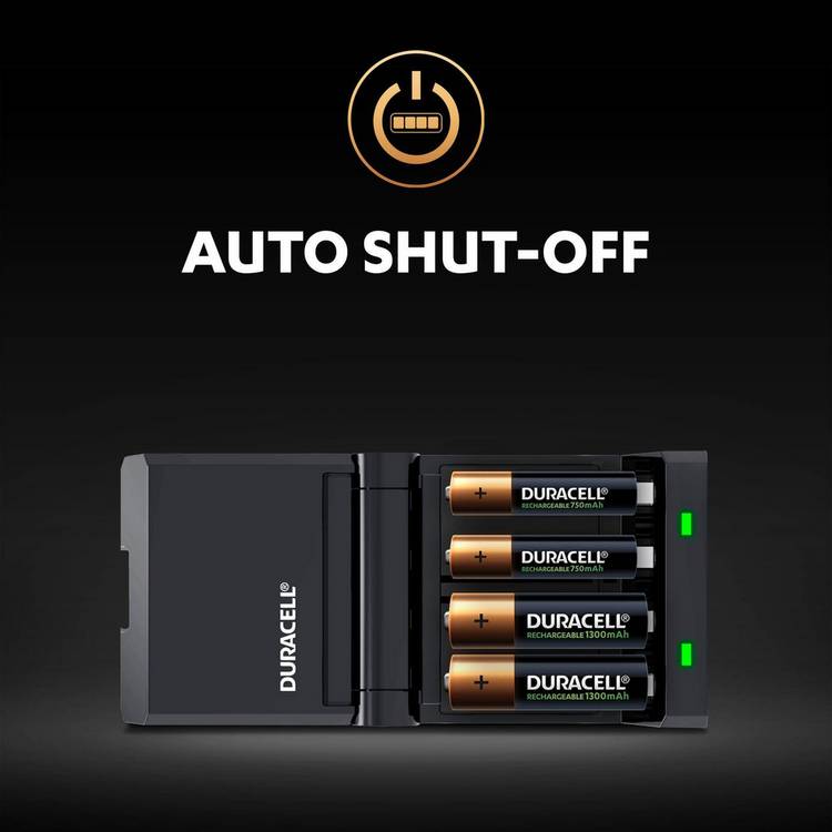 Duracell battery charger 45-minute with AA and AAA batteries, imported from the UK