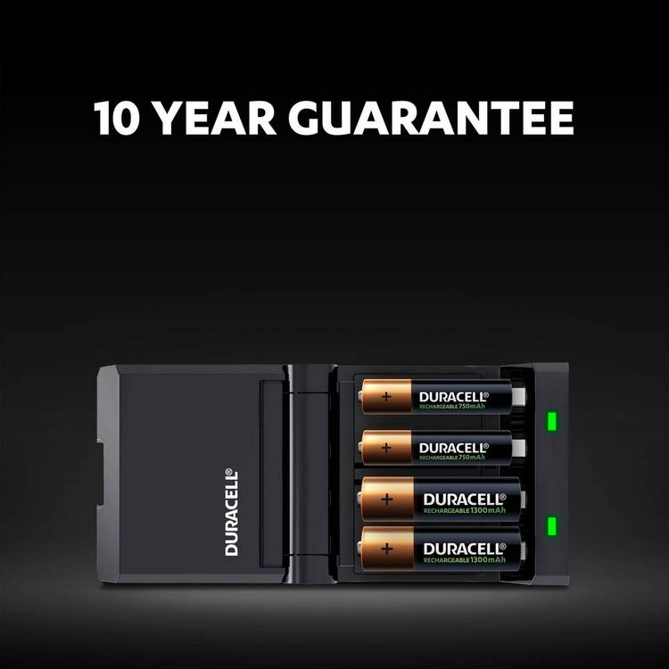 Duracell battery charger 45-minute with AA and AAA batteries, imported from the UK