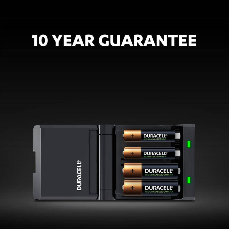 Duracell battery charger 45-minute with AA and AAA batteries, imported from the UK