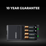 Duracell battery charger 45-minute with AA and AAA batteries, imported from the UK