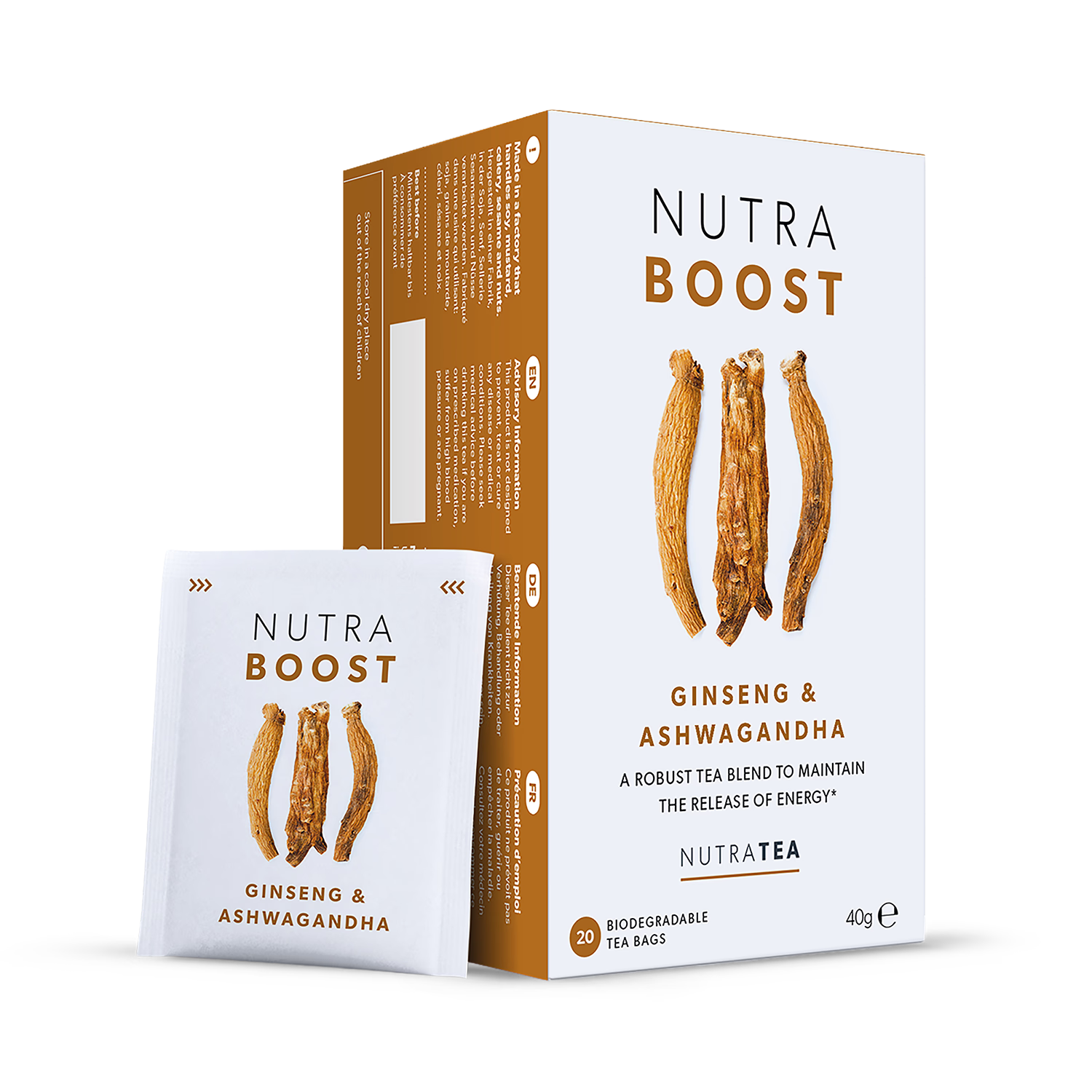 NutraBoost herbal tea 20 tea bags (British brand)