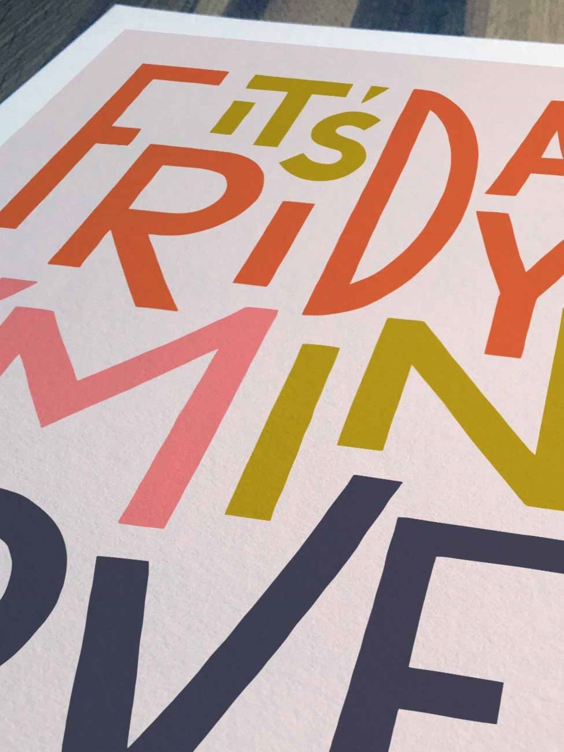 Sketchbook Design framed print It's Friday I'm In Love A4, imported from the UK