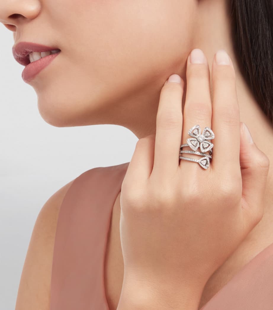 Bvlgari Fiorever ring 18kt white gold diamond, imported from the UK