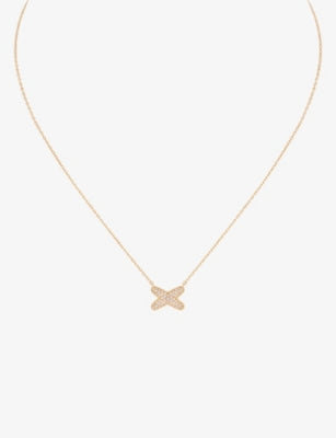 Chaumet 18-carat rose gold diamond pendant necklace (British brand)