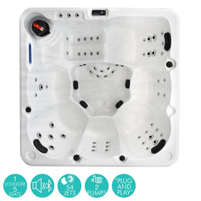 Blue Whale Spa Olive Bay 54-jet boblebad for 6 personer