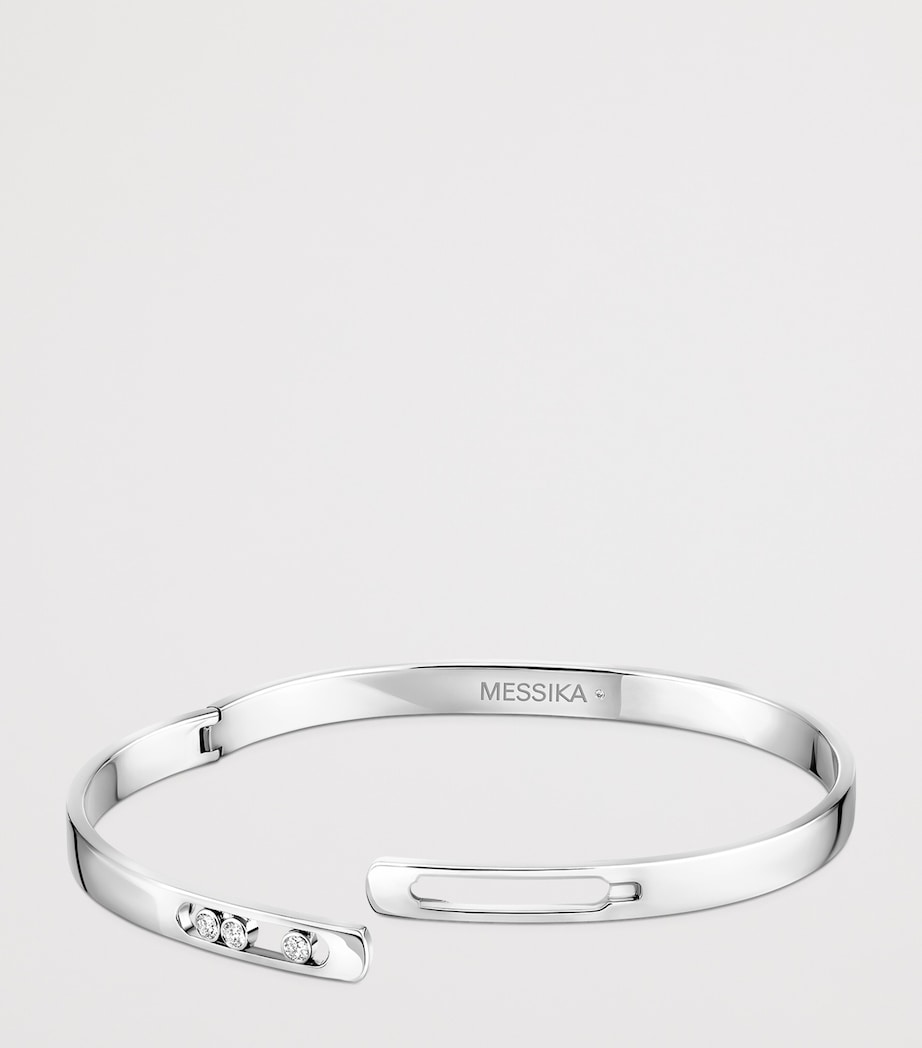 Messika Move Noa white gold bangle with 0.11ct diamonds, imported from the UK