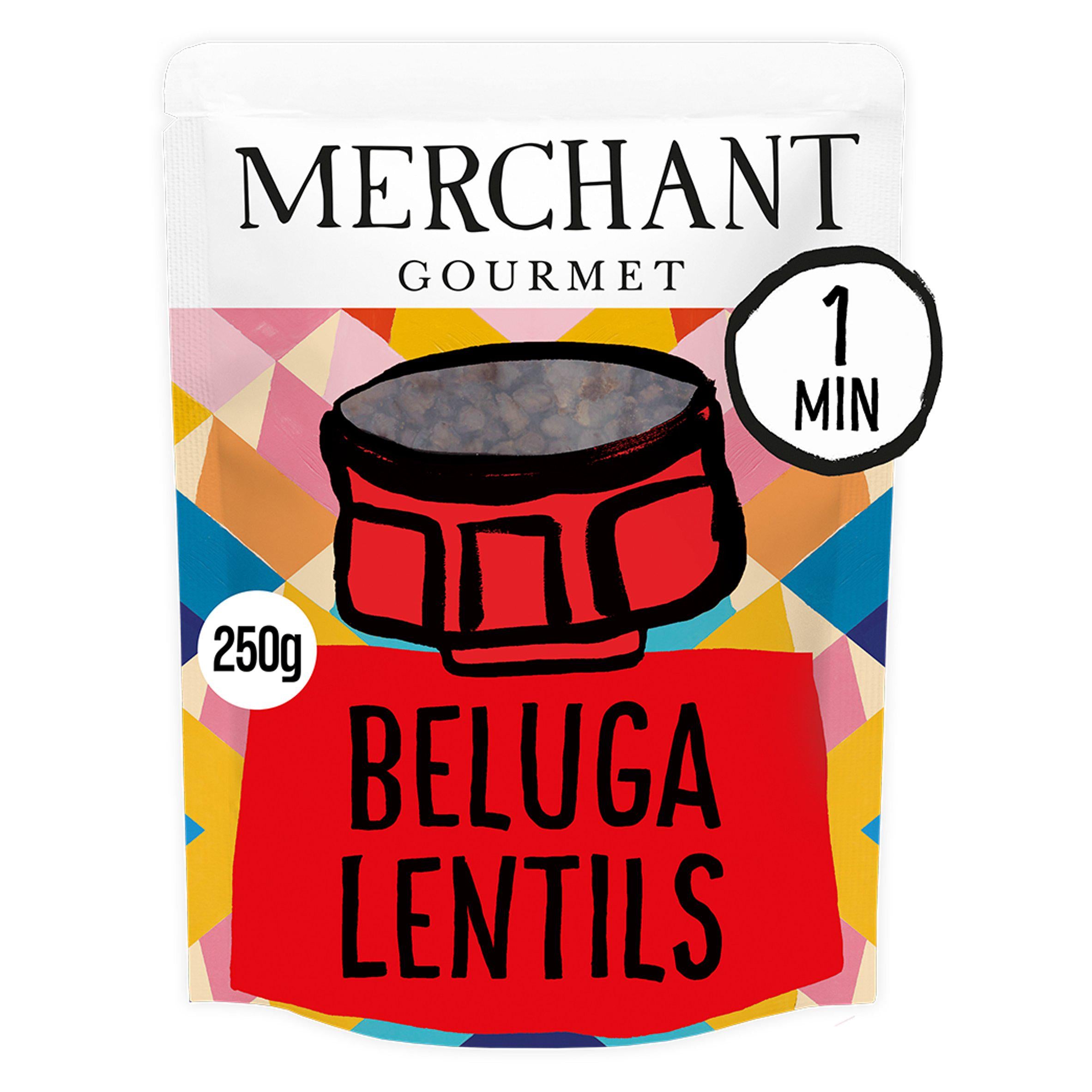 Merchant Gourmet Microwave Ready to eat Beluga Lentils 250g Pulses & beans Sainsburys   