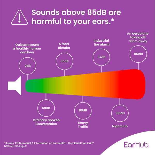 EarHub Premium Purple Soft Foam Earplugs 10 Pair