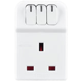 Masterplug 3-way switched adapter, UK version
