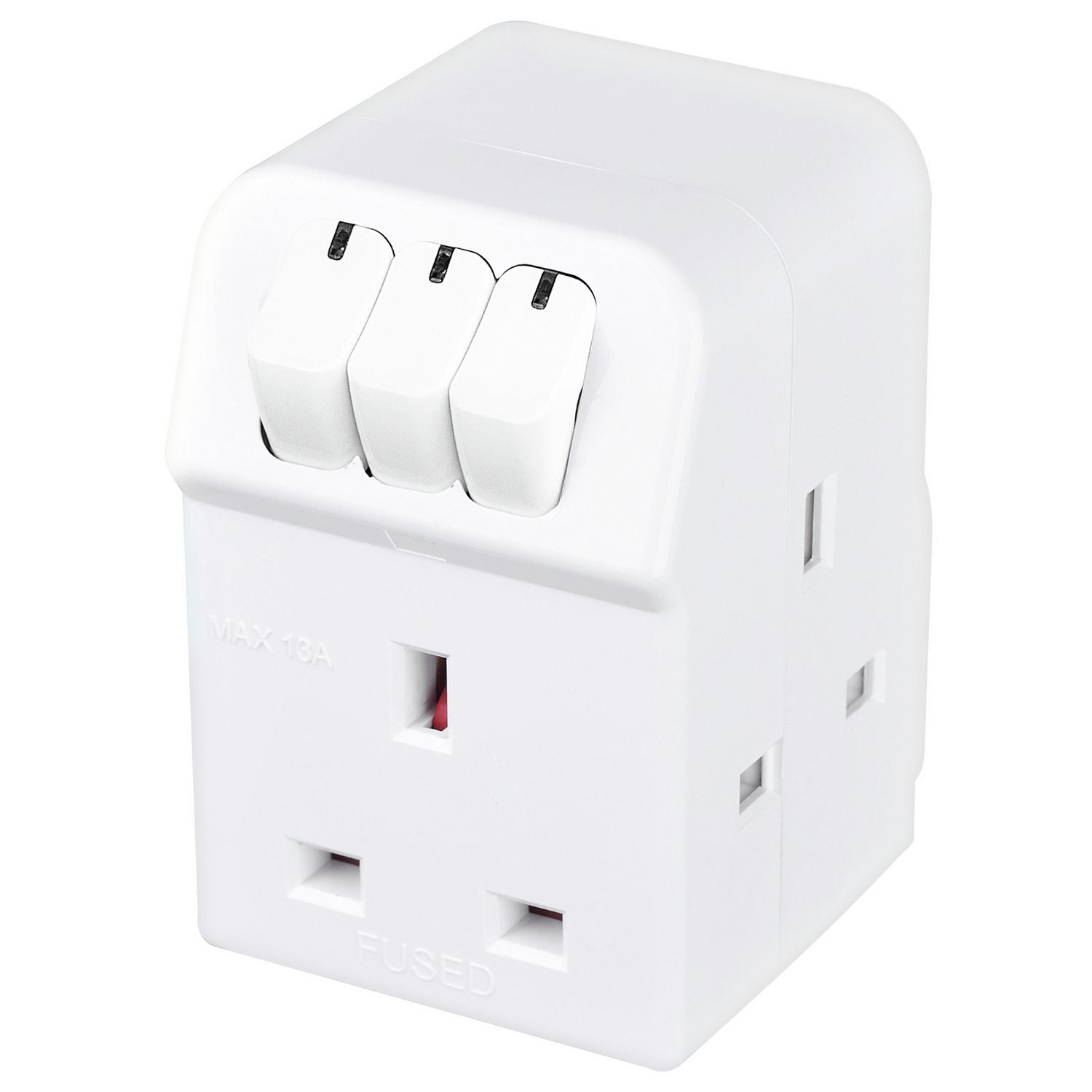 Masterplug 3-way switched adapter, UK version