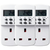 Masterplug 7-day timer triple pack, imported from the UK